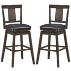 Tabouret de bar pivotant 74 cm (29 pouces), hauteur pub, rembourré, avec assise en caoutchouc - Gris foncé