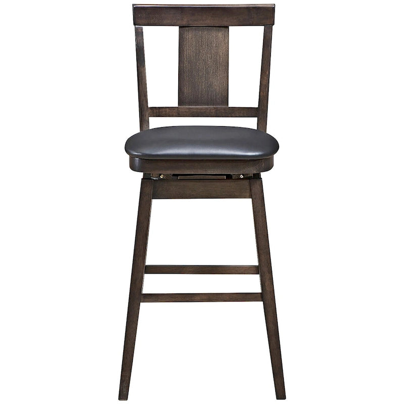 Tabouret de bar pivotant 74 cm (29 pouces), hauteur pub, rembourré, avec assise en caoutchouc - Gris foncé