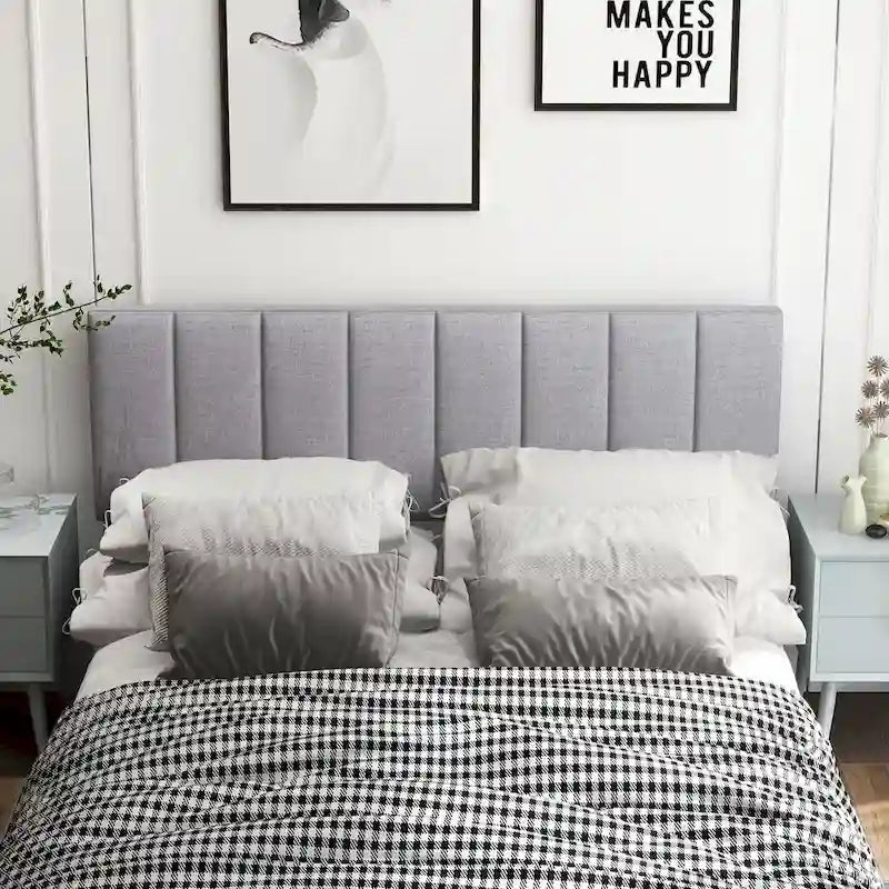 Tête de lit rembourrée en lin pour cadres de lit doubles et queen size