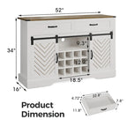 Meuble bar Royalcraft de 132 cm avec casier à vin et grand espace de rangement