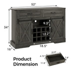 Meuble bar Royalcraft de 132 cm avec casier à vin et grand espace de rangement