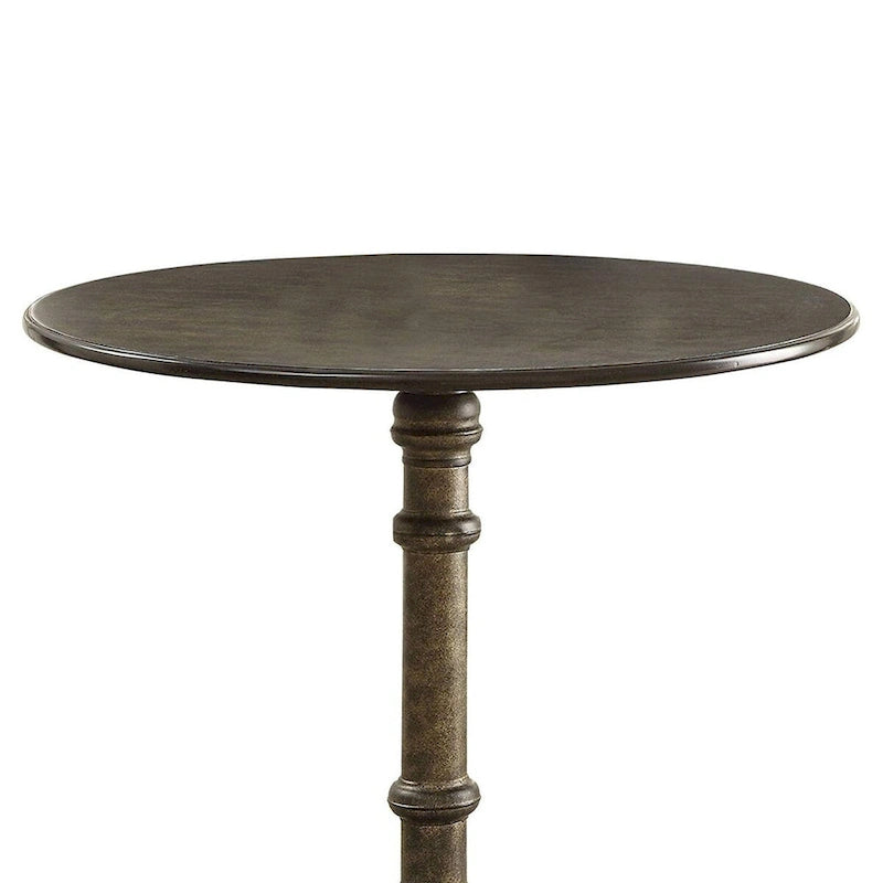Table de salle à manger ronde de style transitionnel en MDF et métal, de style bistro - 76 cm (H) x 76 cm (l) x 76 cm (P)