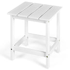 Table basse carrée Costway Patio 15, en lattes de bois, pour jardin ou terrasse - Voir les détails