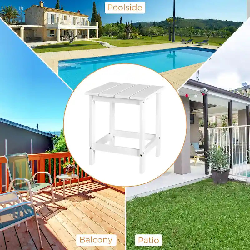 Table basse carrée Costway Patio 15, en lattes de bois, pour jardin ou terrasse - Voir les détails