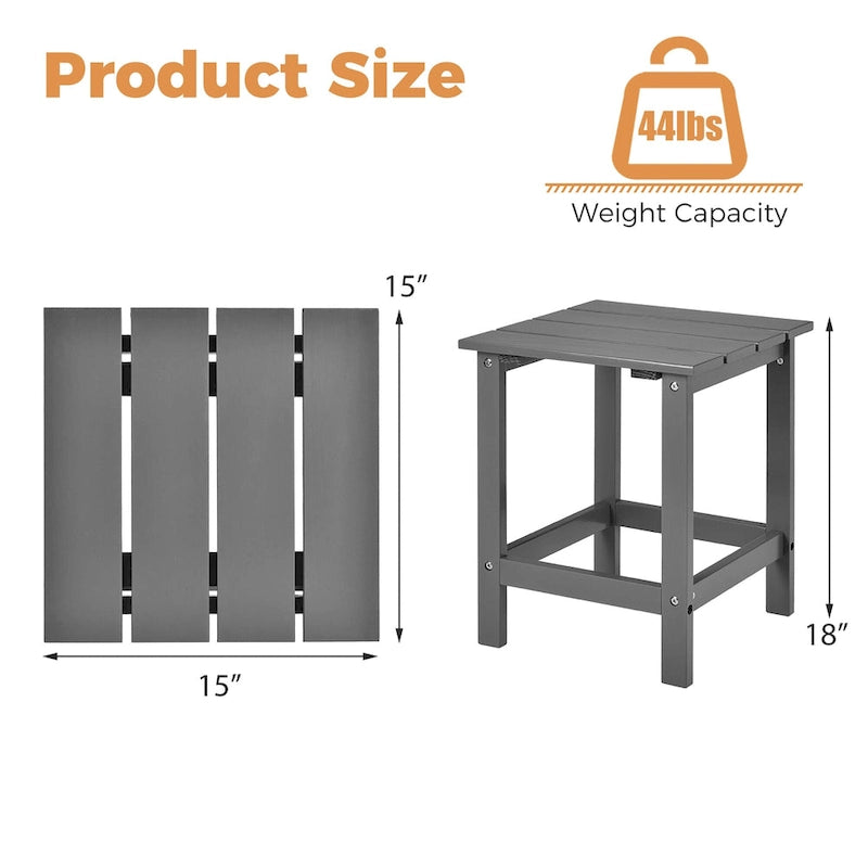 Table basse carrée Costway Patio 15, en lattes de bois, pour jardin ou terrasse - Voir les détails