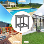 Table basse carrée Costway Patio 15, en lattes de bois, pour jardin ou terrasse - Voir les détails