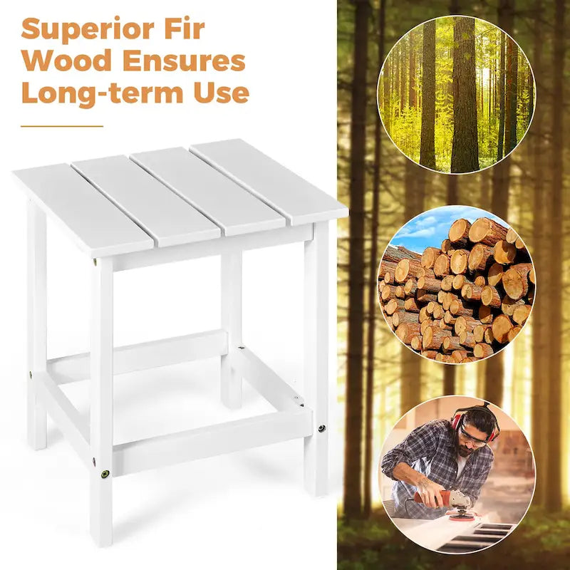 Table basse carrée Costway Patio 15, en lattes de bois, pour jardin ou terrasse - Voir les détails