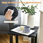 Table basse carrée Costway Patio 15, en lattes de bois, pour jardin ou terrasse - Voir les détails