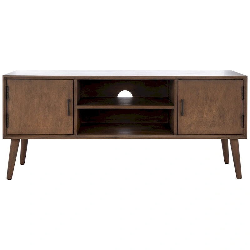 Meuble TV multimédia SAFAVIEH Maegan style milieu du siècle avec rangement - 120 cm (L) x 40 cm (P) x 51 cm (H)