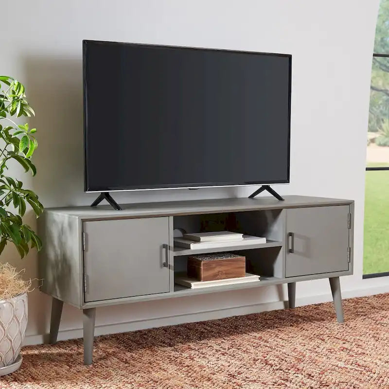 Meuble TV multimédia SAFAVIEH Maegan style milieu du siècle avec rangement - 120 cm (L) x 40 cm (P) x 51 cm (H)
