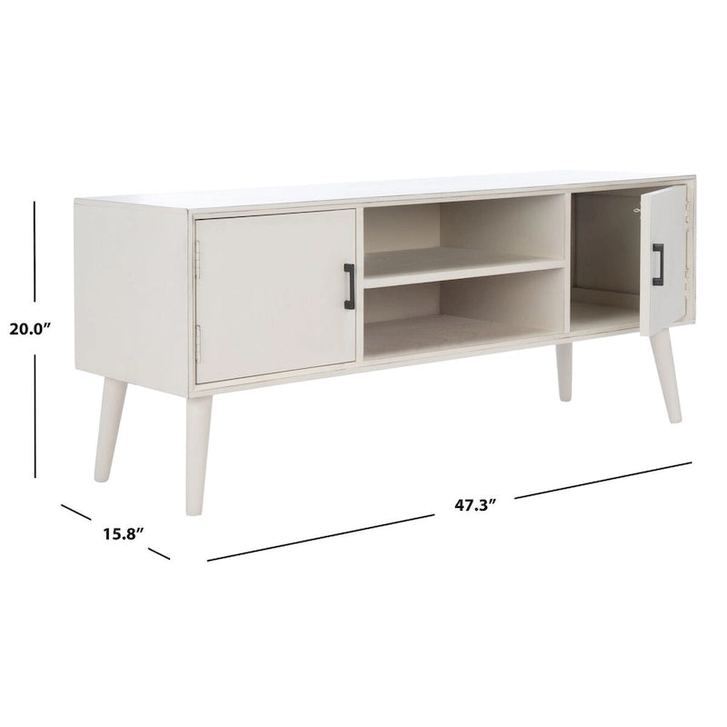 Meuble TV multimédia SAFAVIEH Maegan style milieu du siècle avec rangement - 120 cm (L) x 40 cm (P) x 51 cm (H)