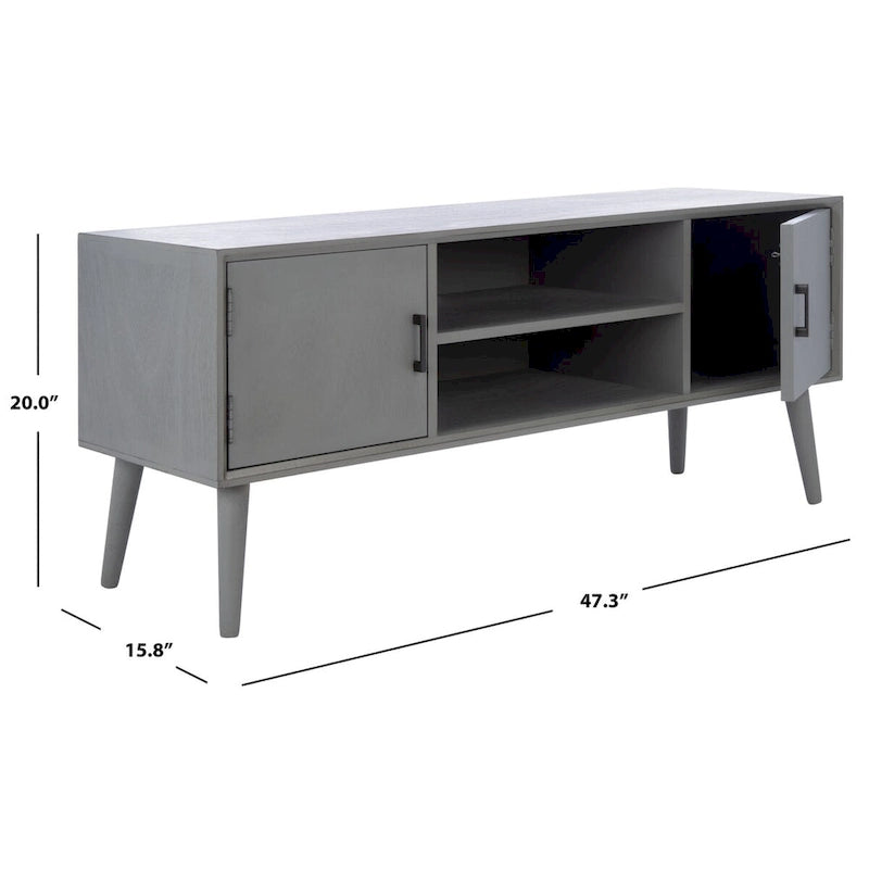 Meuble TV multimédia SAFAVIEH Maegan style milieu du siècle avec rangement - 120 cm (L) x 40 cm (P) x 51 cm (H)