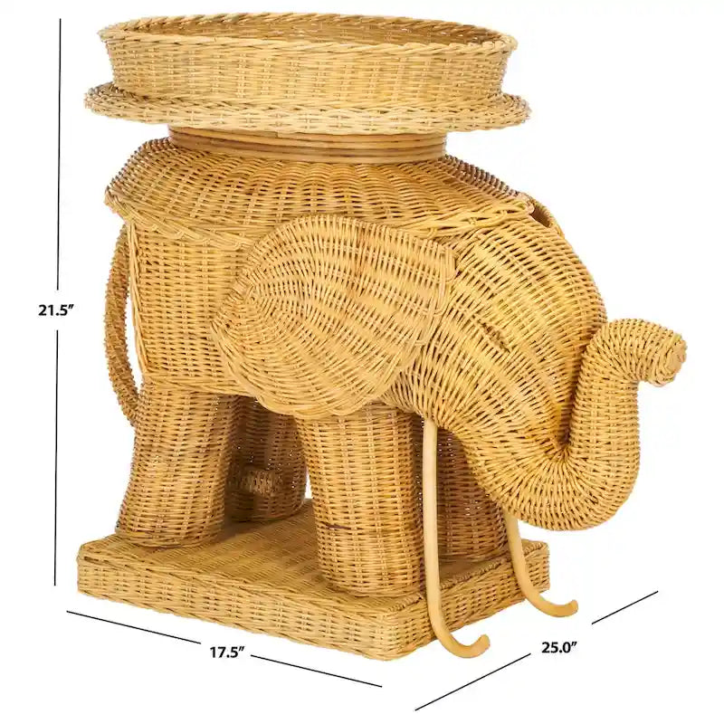 Table d'appoint SAFAVIEH Bilek avec rangement, finition naturelle - 63,5 x 44,5 x 54,6 cm (25 po L x 18 po P x 22 po H)