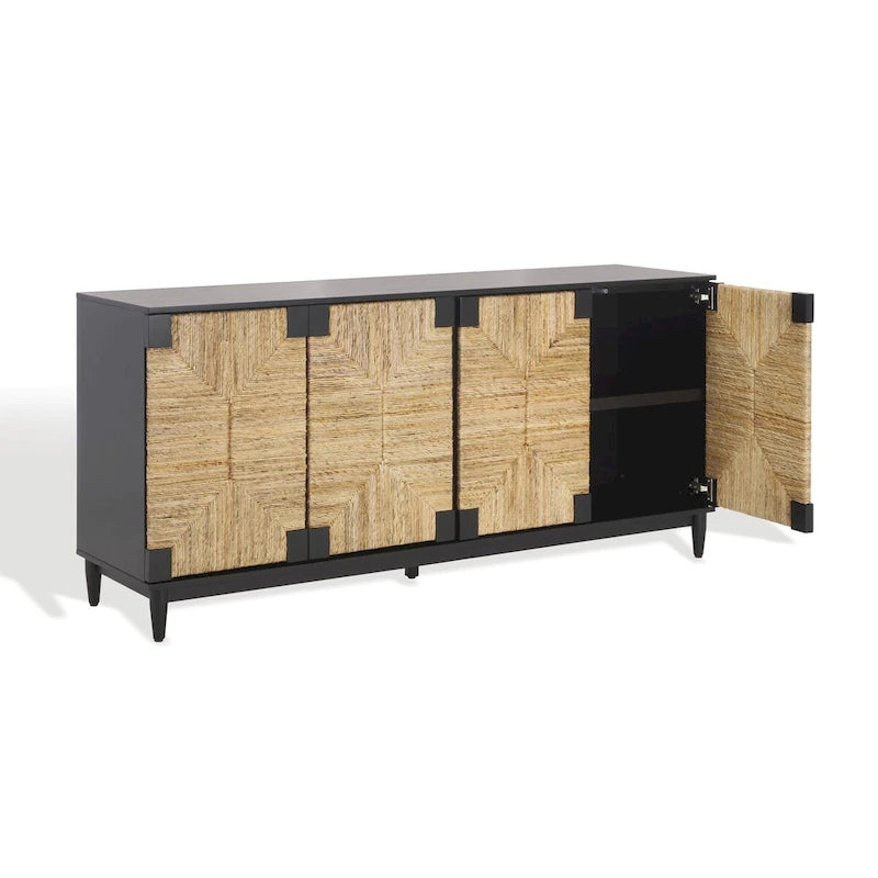 Buffet 4 portes SAFAVIEH Couture Nedime Banana Stem - 177 cm L x 46 cm P x 81 cm H - 178 cm L x 81 cm P x 46 cm H