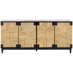Buffet 4 portes SAFAVIEH Couture Nedime Banana Stem - 177 cm L x 46 cm P x 81 cm H - 178 cm L x 81 cm P x 46 cm H
