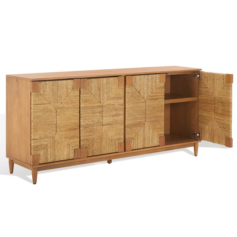 Buffet 4 portes SAFAVIEH Couture Nedime Banana Stem - 177 cm L x 46 cm P x 81 cm H - 178 cm L x 81 cm P x 46 cm H