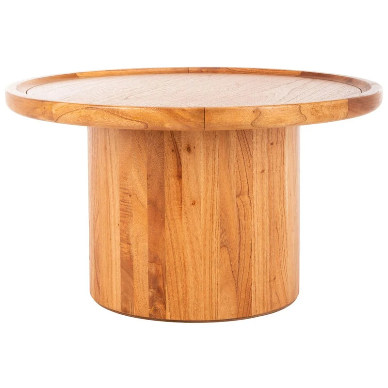 Table basse ronde à piédestal SAFAVIEH Lovey - Naturel - 71 cm (L) x 71 cm (P) x 41 cm (H)
