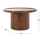Table basse ronde à piédestal SAFAVIEH Lovey - Naturel - 71 cm (L) x 71 cm (P) x 41 cm (H)