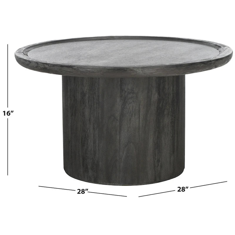 Table basse ronde à piédestal SAFAVIEH Lovey - Naturel - 71 cm (L) x 71 cm (P) x 41 cm (H)