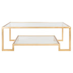 Table basse rectangulaire Delila de SAFAVIEH Couture, finition feuille d'or - 51,3 cm L x 27,5 cm l x 17,8 cm H - 51 cm L x 28 cm P x 18 cm H