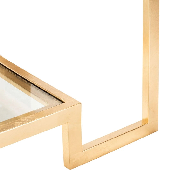 Table basse rectangulaire Delila de SAFAVIEH Couture, finition feuille d'or - 51,3 cm L x 27,5 cm l x 17,8 cm H - 51 cm L x 28 cm P x 18 cm H