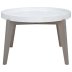 Table d'appoint SAFAVIEH Sharron laquée blanche/grise - 0 - 32 x 32 x 18 - 32L x 32P x 18H