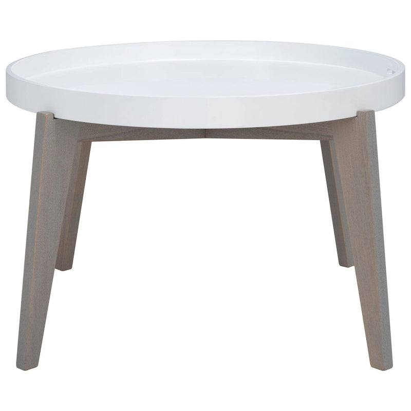 Table d'appoint SAFAVIEH Sharron laquée blanche/grise - 0 - 32 x 32 x 18 - 32L x 32P x 18H