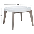 Table d'appoint SAFAVIEH Sharron laquée blanche/grise - 0 - 32 x 32 x 18 - 32L x 32P x 18H