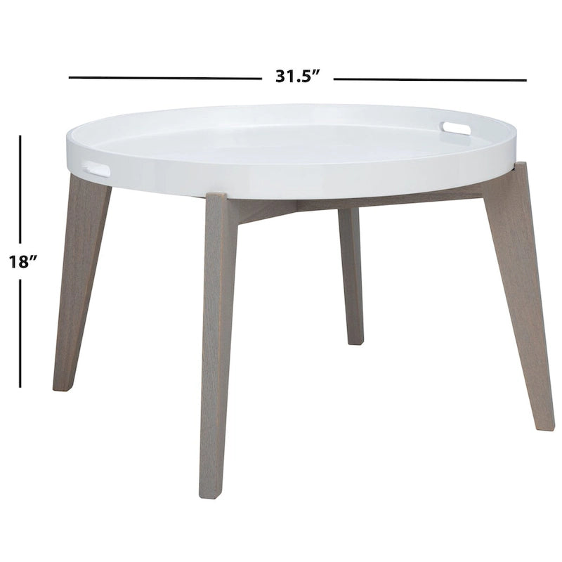 Table d'appoint SAFAVIEH Sharron laquée blanche/grise - 0 - 32 x 32 x 18 - 32L x 32P x 18H
