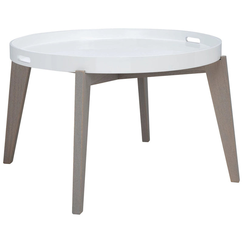 Table d'appoint SAFAVIEH Sharron laquée blanche/grise - 0 - 32 x 32 x 18 - 32L x 32P x 18H