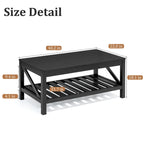 Table basse Pellabant à 2 niveaux avec étagère de rangement