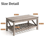 Table basse Pellabant à 2 niveaux avec étagère de rangement