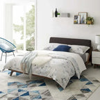 Lit plateforme Luella Queen en tissu rembourré