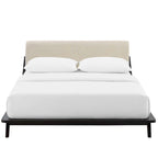 Lit plateforme Luella Queen en tissu rembourré