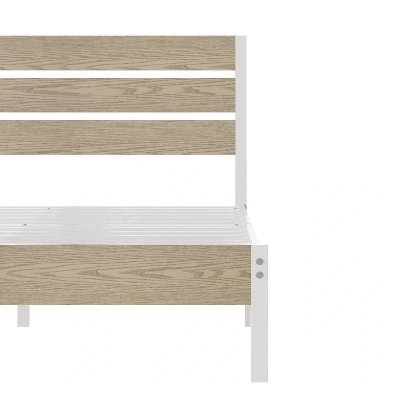 Cadre de lit plateforme Javlergo avec tête de lit en bois, support à lattes métalliques robustes, aucun sommier requis