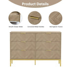 Commode double à 6 tiroirs Anmytek, style moderne en bois, pour chambre ou salon