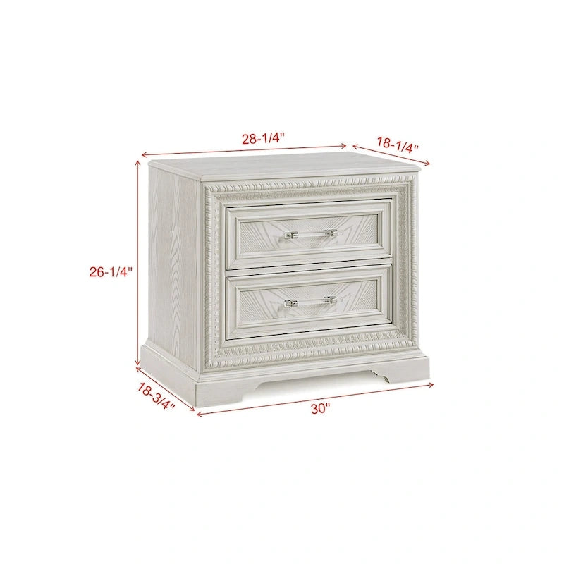 Ensemble de chambre à coucher Oliver 5 pièces à panneaux crème