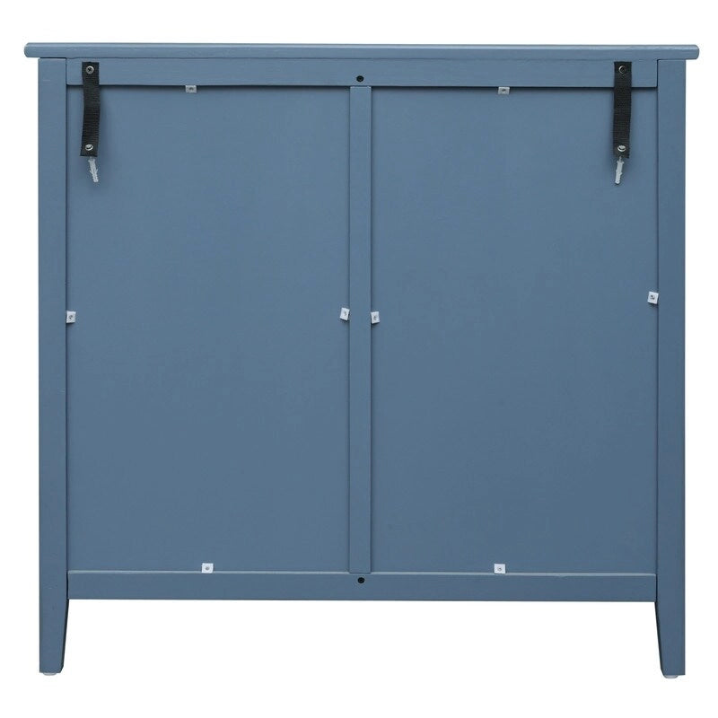 Meuble à 3 tiroirs, style américain, convient pour la chambre, le salon ou le bureau. Couleur : bleu.