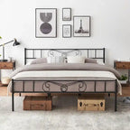 Bed Frame Platform with Headboard and Footboard