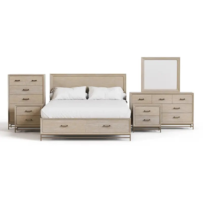 Ensemble de chambre à coucher 6 pièces en chêne massif Drayden de Furniture of America