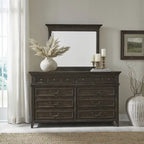 Ensemble lit, commode et miroir Paradise Valley Saddle Brown