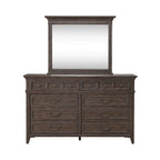 Ensemble lit, commode et miroir Paradise Valley Saddle Brown