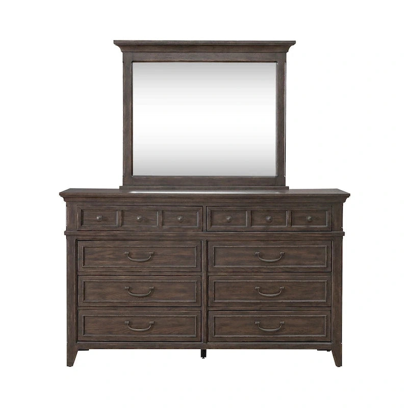 Ensemble lit, commode et miroir Paradise Valley Saddle Brown