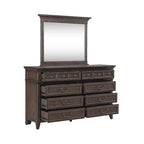 Ensemble lit, commode et miroir Paradise Valley Saddle Brown
