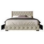 Lit plateforme de rangement Olympia entièrement capitonné