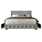 Lit plateforme de rangement Olympia entièrement capitonné