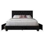 Lit plateforme de rangement capitonné Sheffield