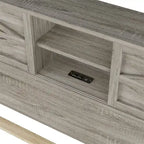 Ensemble de chambre à coucher comprenant un lit plateforme double avec station de recharge, une table de chevet et une commode (ensemble de 3 pièces)