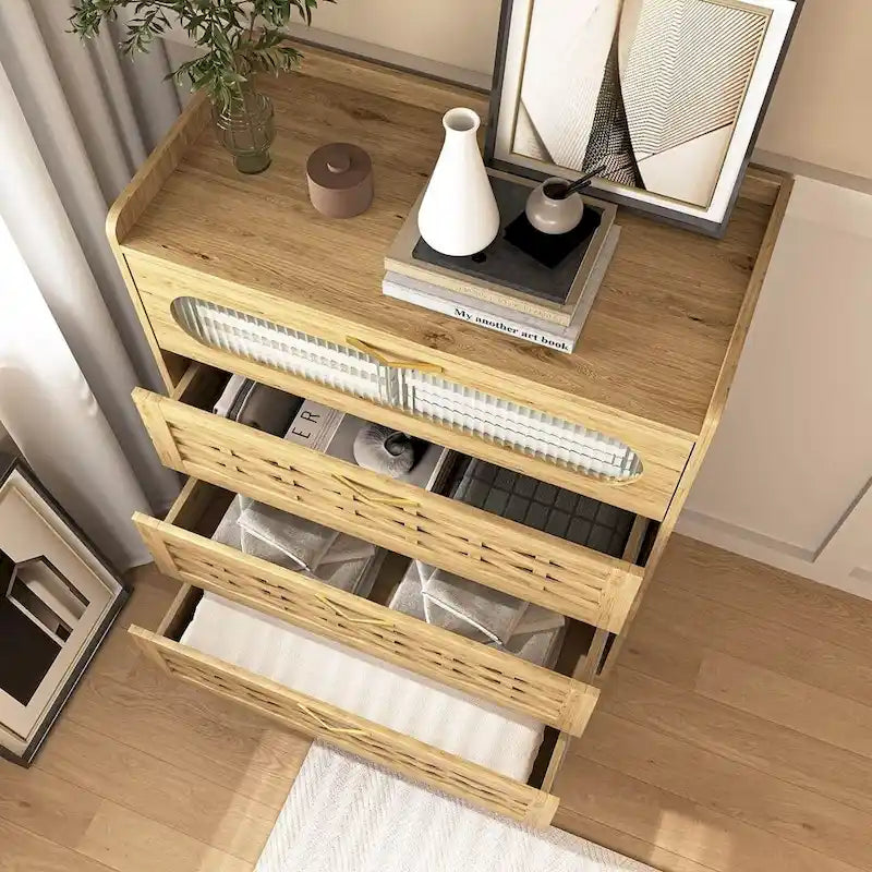 Commode de rangement polyvalente de style campagnard pour chambre à coucher