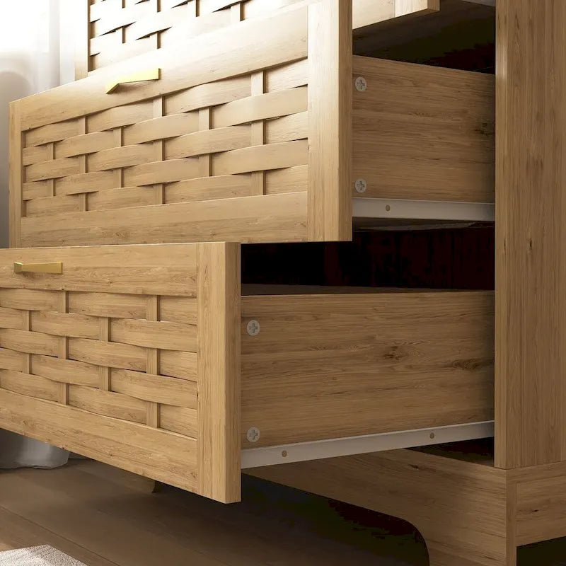 Commode de rangement polyvalente de style campagnard pour chambre à coucher